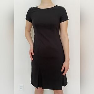 Talbots Black Short-Sleeve Midi Dress